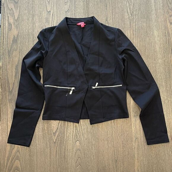 Guess Womens Black Open Front Blazer Cropped Length - Size S - Picture 1 of 6